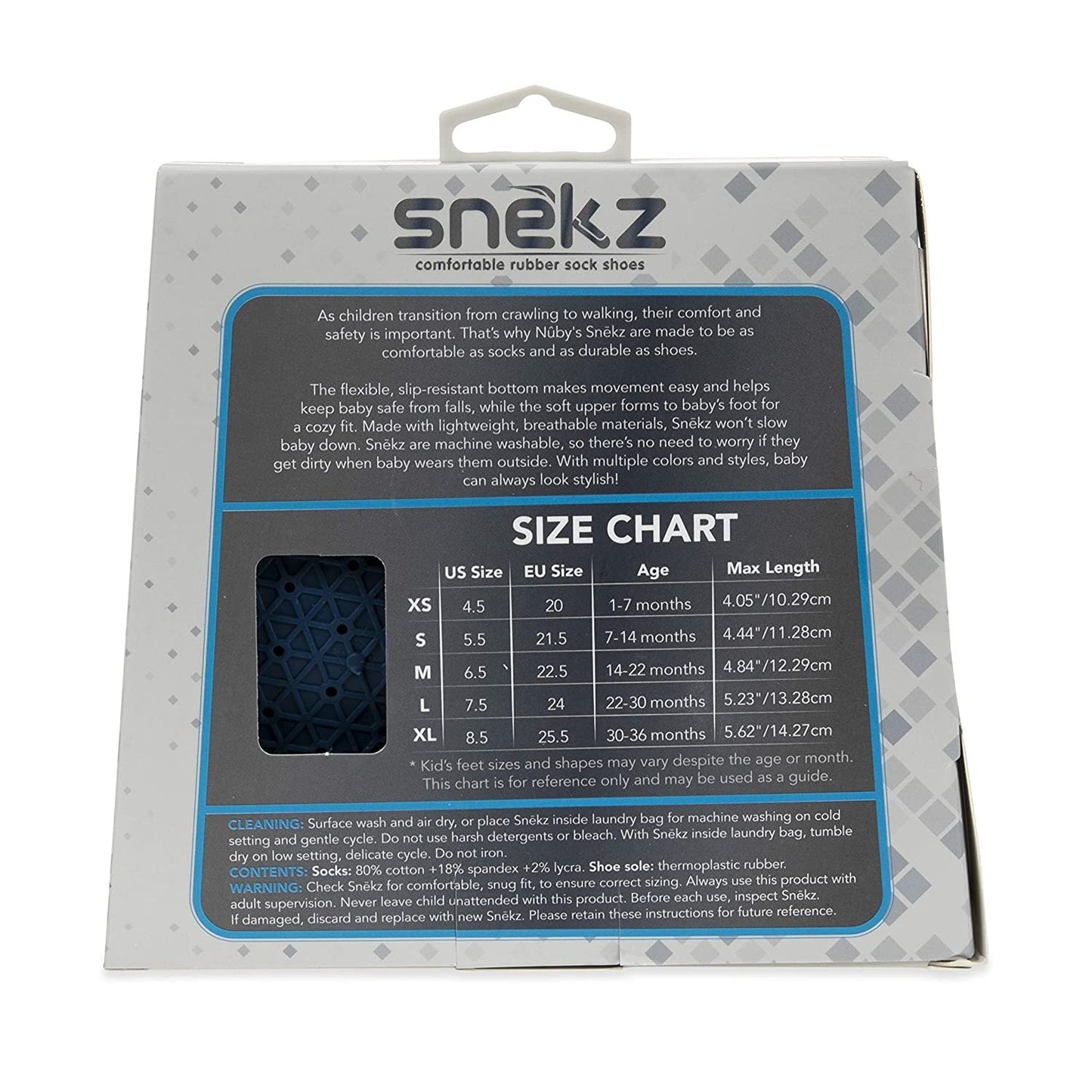 Nuby Snekz Comfortable Rubber Sole Sock Shoes for First Steps