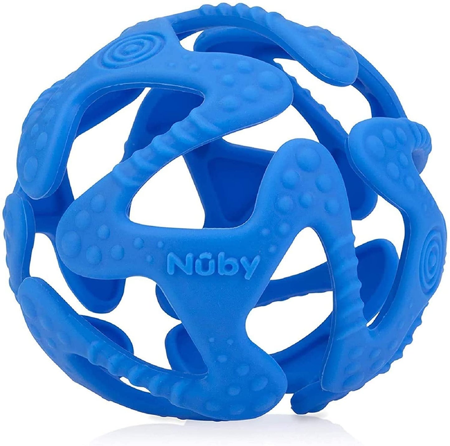 Nuby 100% Silicone Tuggy Teether Ball, 6 Months+