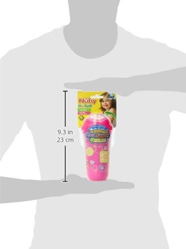nuby no-spill insulated cool sipper, 9 ounce, colors may vary