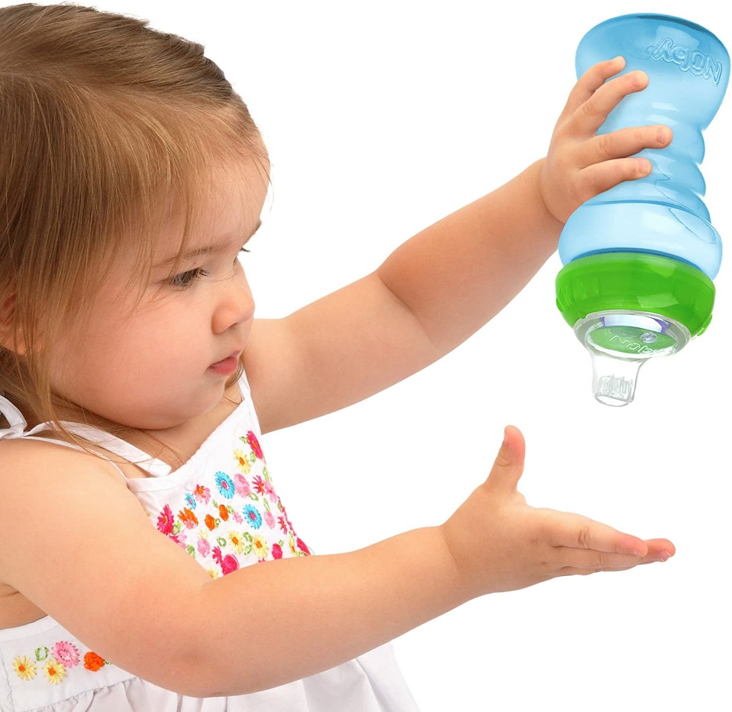 Nuby No-Spill Gripper Cup, Sippy Cup for Baby and Toddler, 10 Ounce, Colors May Vary, 5"