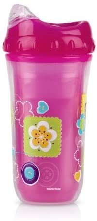 nuby no-spill insulated cool sipper, 9 ounce, colors may vary