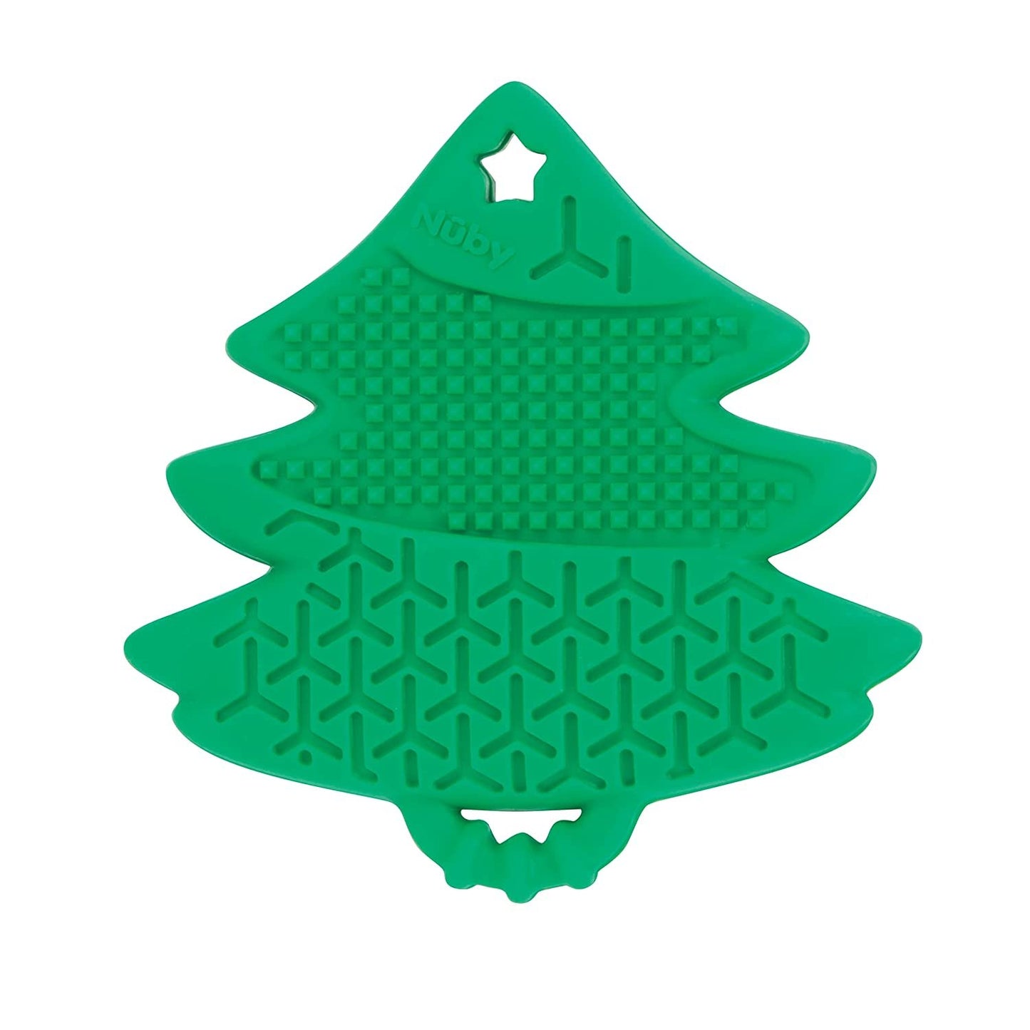 Nuby All Silicone Holiday Tree & Gingerbread Man Cookie Teether – 2 Pack, 3+ Months