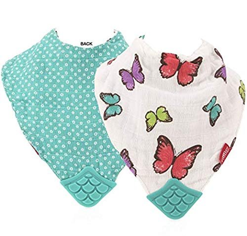 Nuby Reversible 100% Natural Cotton Muslin Teething Bib 5 Piece