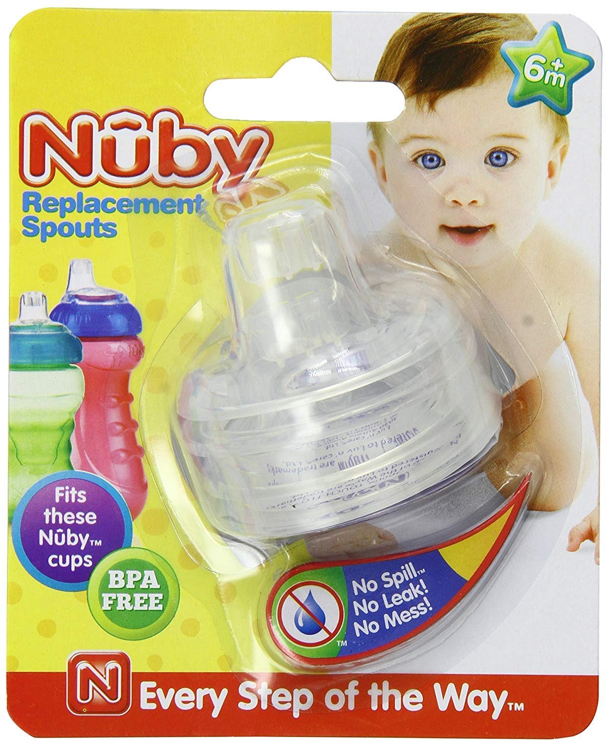 Nuby Sippy Gripper Cup Replacement Spouts - 6 Count