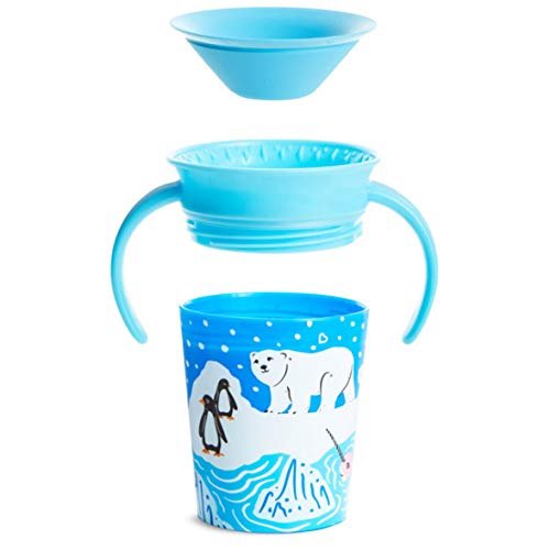 Munchkin Miracle 360 Wild Love Sippy Cup, 6 Ounce, 2 Pack, Polar Bear/Orca