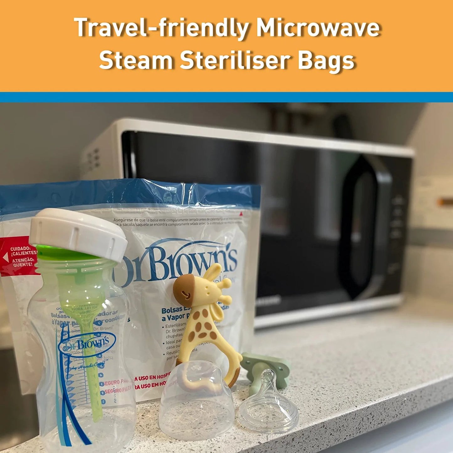 Dr. Brown’s Microwave Steam Sterilizing Bags for Baby Bottles, Pacifiers and Accessories
