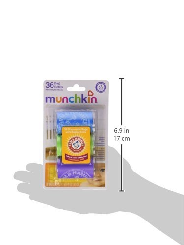 Munchkin Arm & Hammer Diaper Bag Refill, 3 Pack, 36 Bags