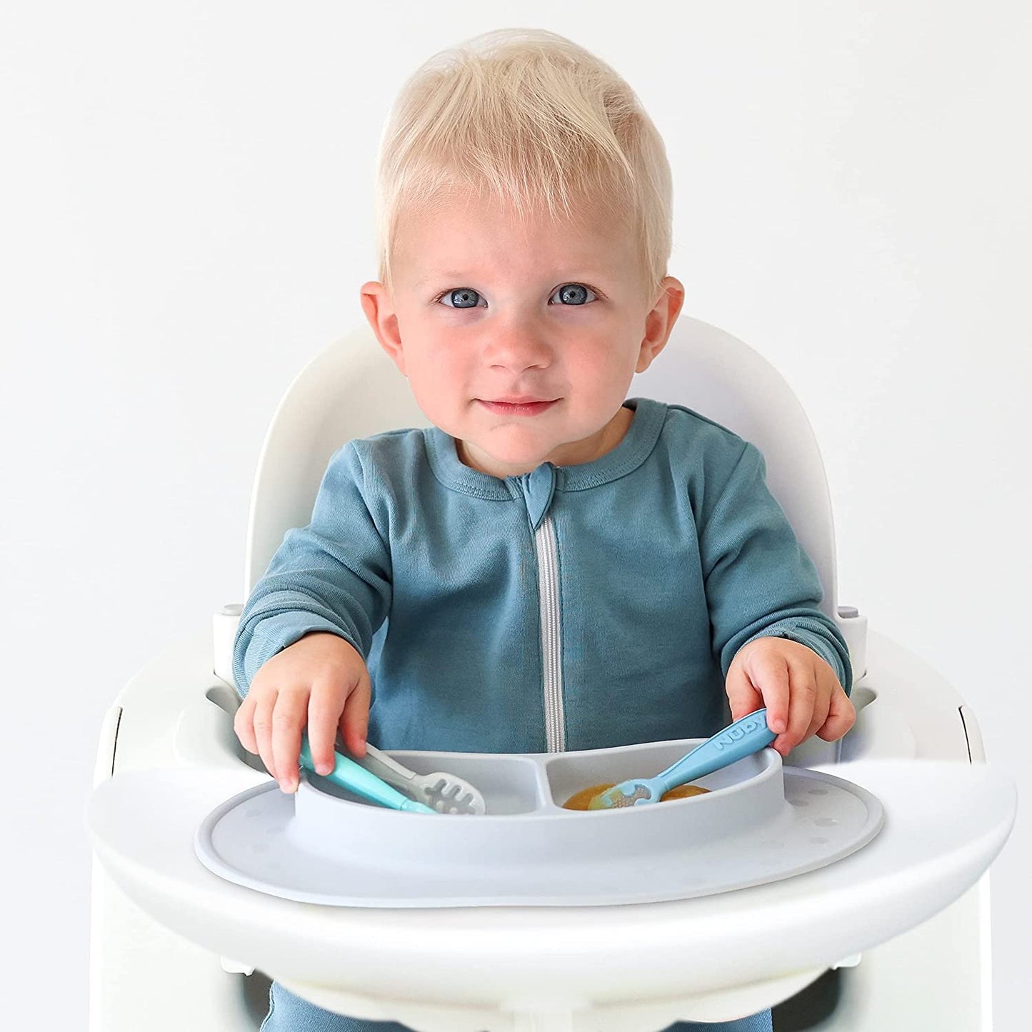 Nuby 3 Stage Baby's First Spoons with Easy Grip Handle, 3 Pack Kid's Feeding Utensil Set, 6 Months+, Boy