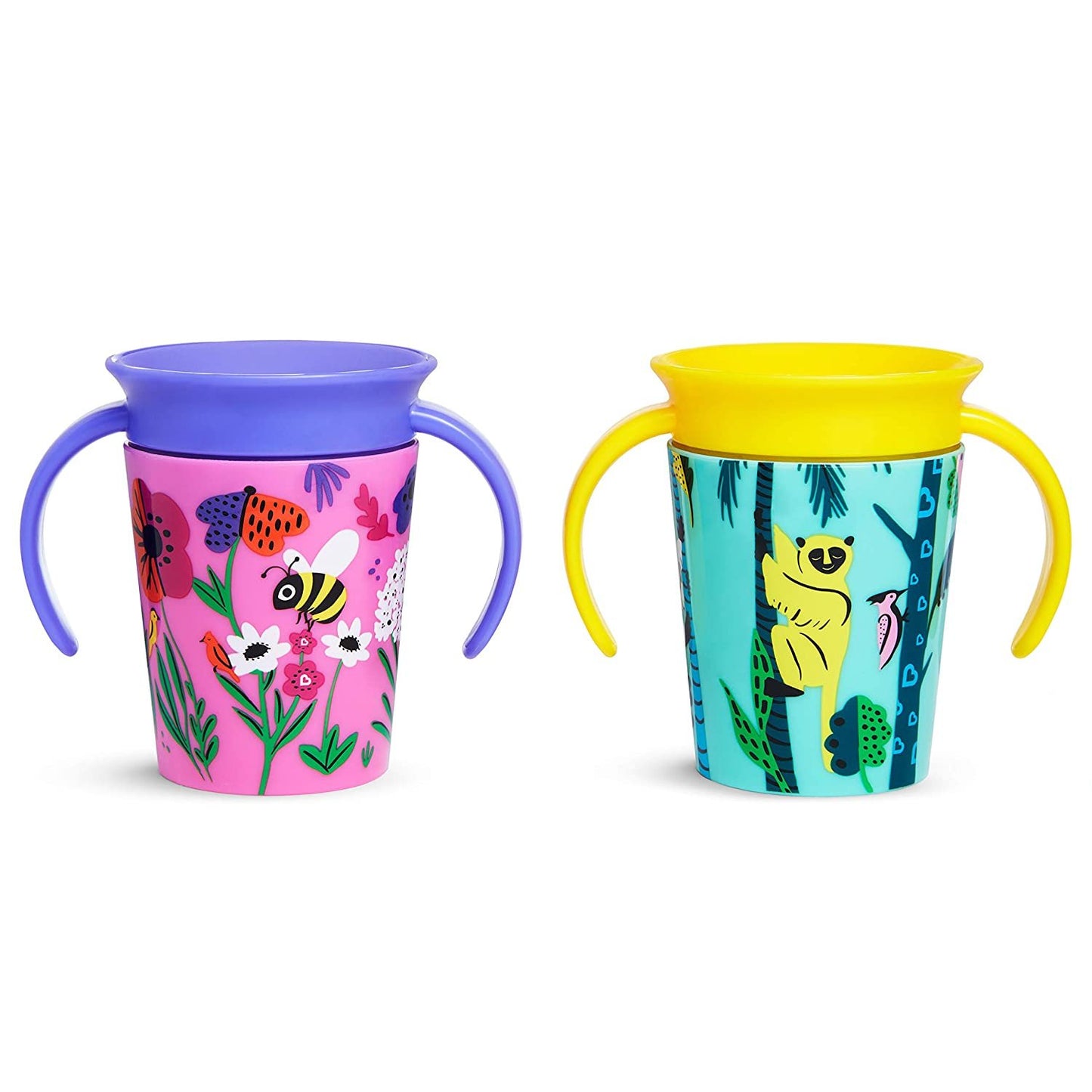 Munchkin Miracle 360 Wild Love Sippy Cup, 6 Ounce, 2 Pack, Polar Bear/Orca