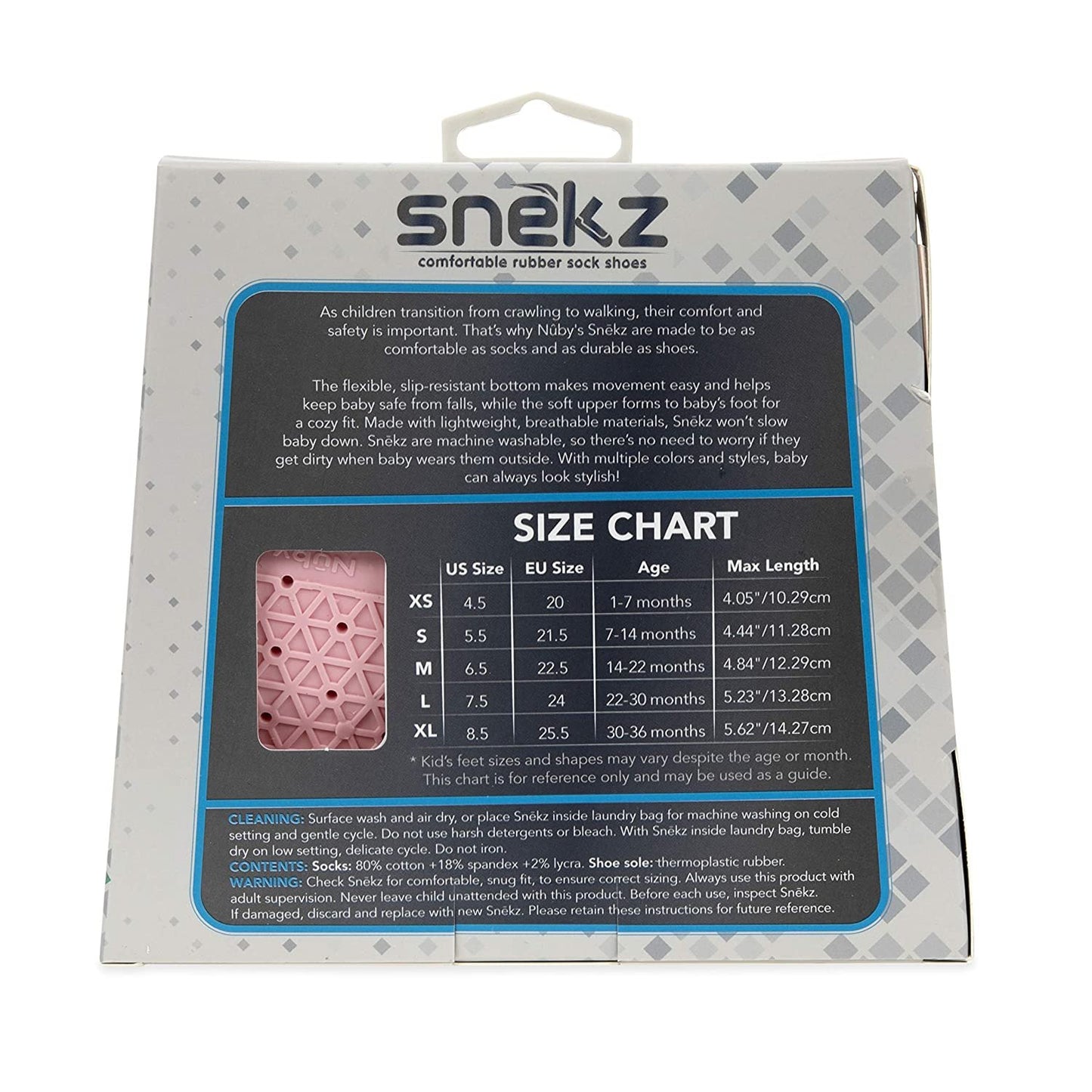 Nuby Snekz Comfortable Rubber Sole Sock Shoes for First Steps