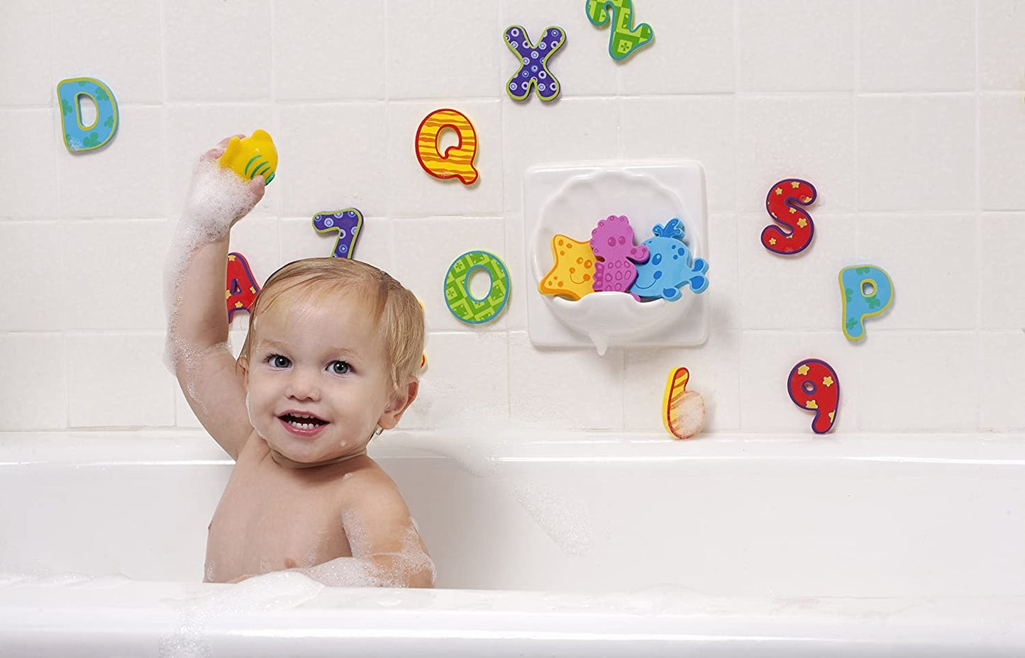 Nuby 16 Piece Bath Tub Foam, Animal Chara ers