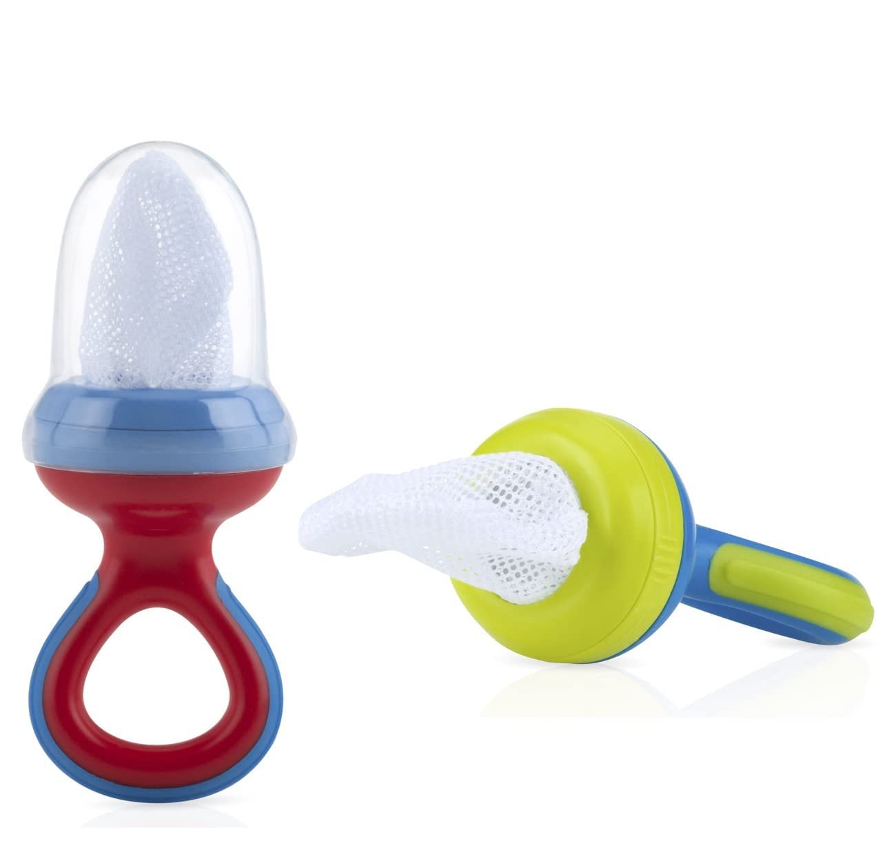 Nuby Nibbler Mesh First Soft Foods Feeder, 2pk, Blue/Red