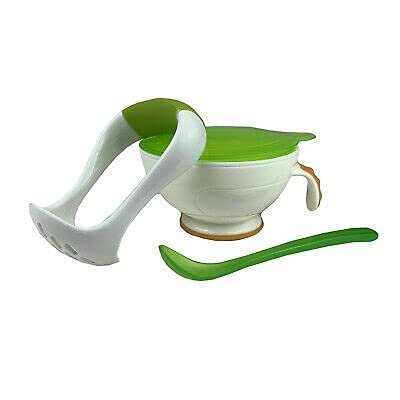 Nuby Garden Fresh Mash N' Feed Bowl with Spoon and Food Masher (Red/Green)