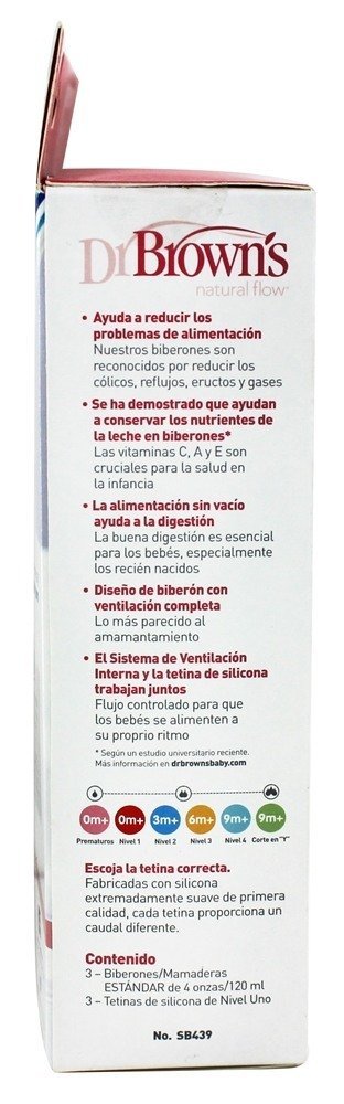 Dr. Brown's Natural Flow Anti-Colic Baby Bottles -Pink - 4oz - 3-Pack