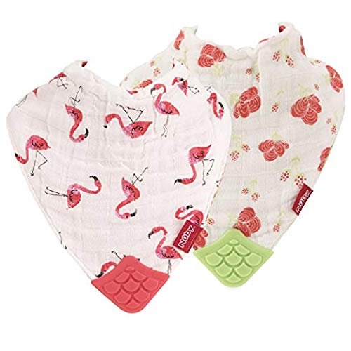 Nuby Reversible 100% Natural Cotton Muslin Teething Bib 5 Piece