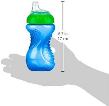 Nuby No-Spill Gripper Cup, Sippy Cup for Baby and Toddler, 10 Ounce, Colors May Vary, 5"