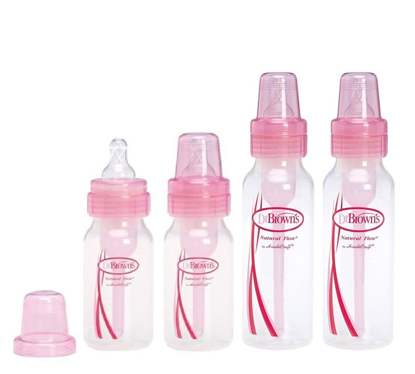 Dr. Browns Pink Bottles 4 Pack (2-8 oz Bottles) and (2-4 oz Bottles)