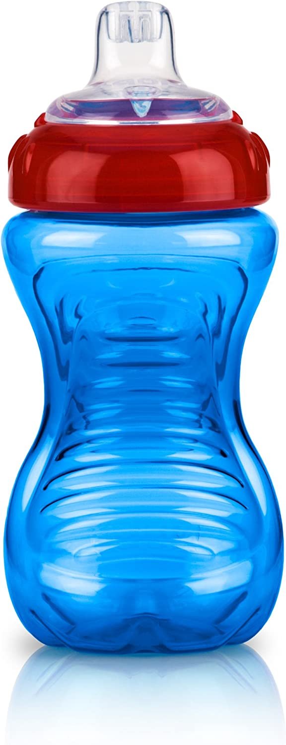 Nuby No-Spill Gripper Cup, Sippy Cup for Baby and Toddler, 10 Ounce, Colors May Vary, 5"