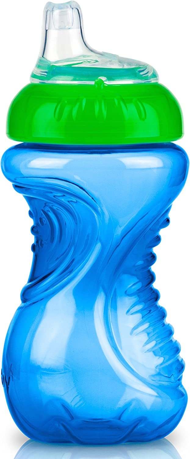 Nuby No-Spill Gripper Cup, Sippy Cup for Baby and Toddler, 10 Ounce, Colors May Vary, 5"