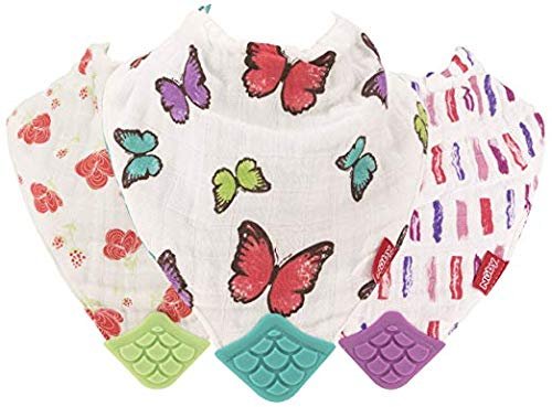 Nuby Reversible 100% Natural Cotton Muslin Teething Bib 5 Piece