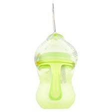 Nuby 3-Stage Wide Neck No Spill Bottle with Handles and Non-Drip Juice Spout, 3 Months, 8 Ounce, Green
