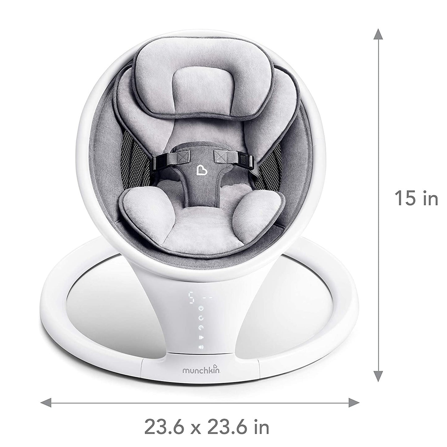Munchkin Bluetooth Enabled Baby Swing, Newborn & Up, Gray