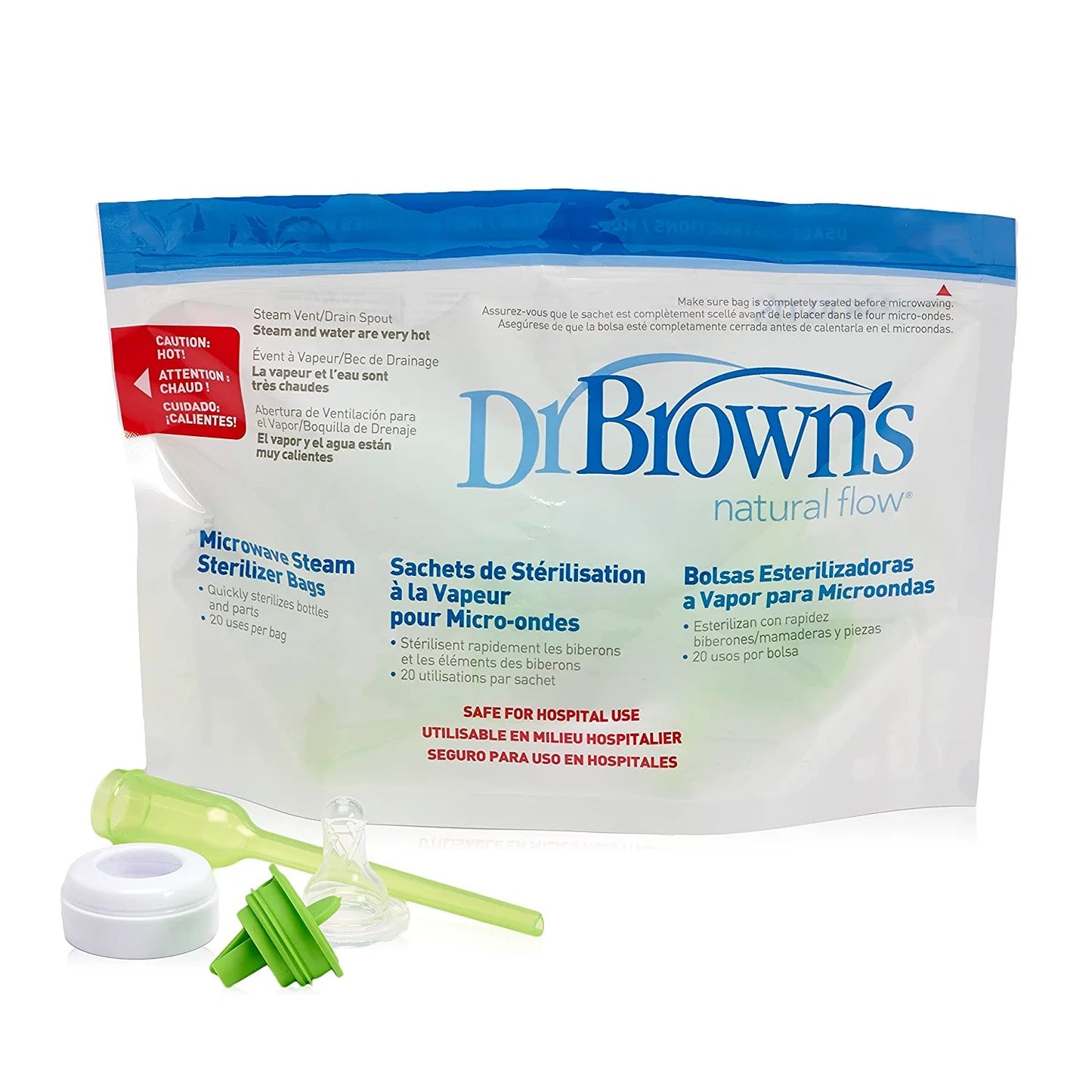 Dr. Brown’s Microwave Steam Sterilizing Bags for Baby Bottles, Pacifiers and Accessories
