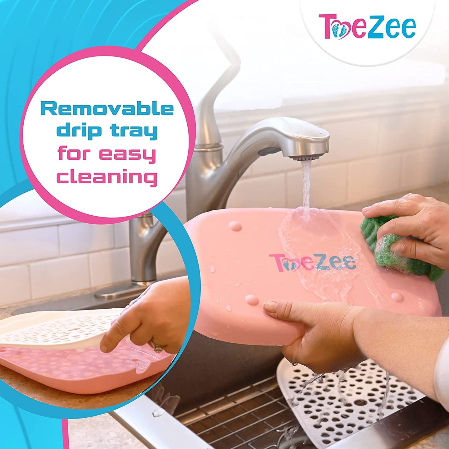 ToeZee Baby Bottle Drying Rack Space Saving Countertop Baby Bottle Holder, Drying Rack for Baby Bottles Accessories - Stores Up to 12 Bottles, Dishwasher Safe (Aqua)