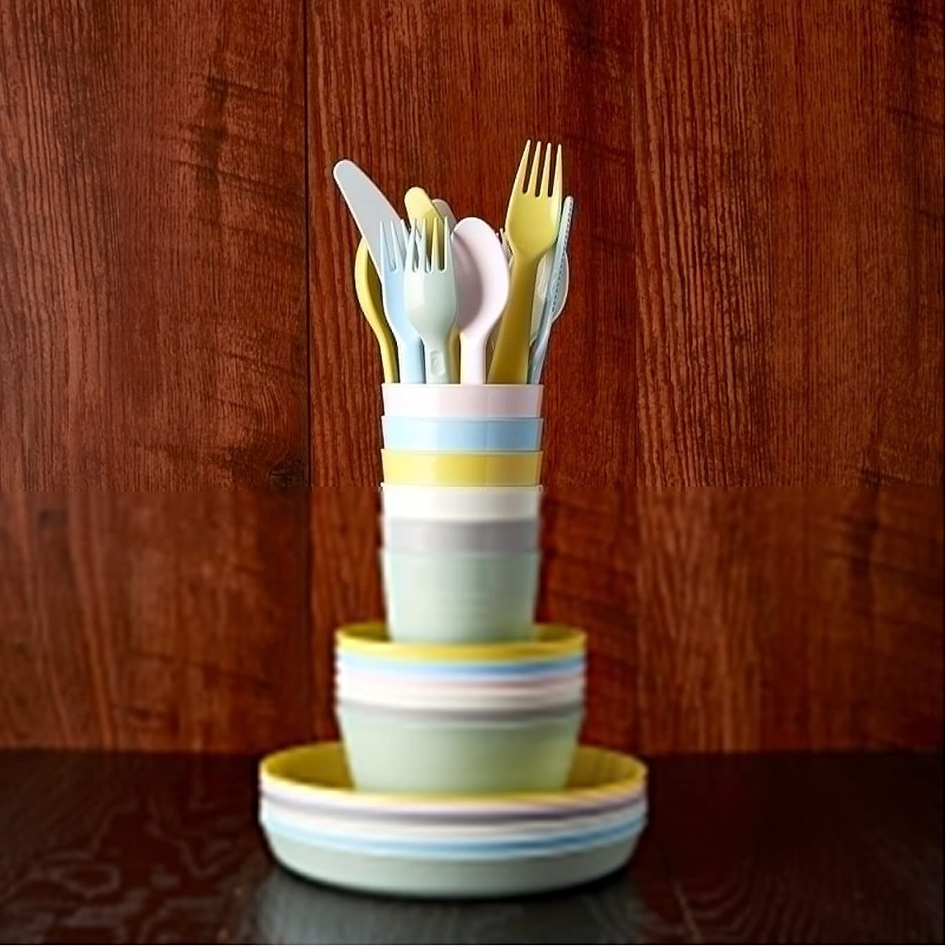 Ikea Kalas 18-Piece BPA-Free Flatware Set, Multicolored