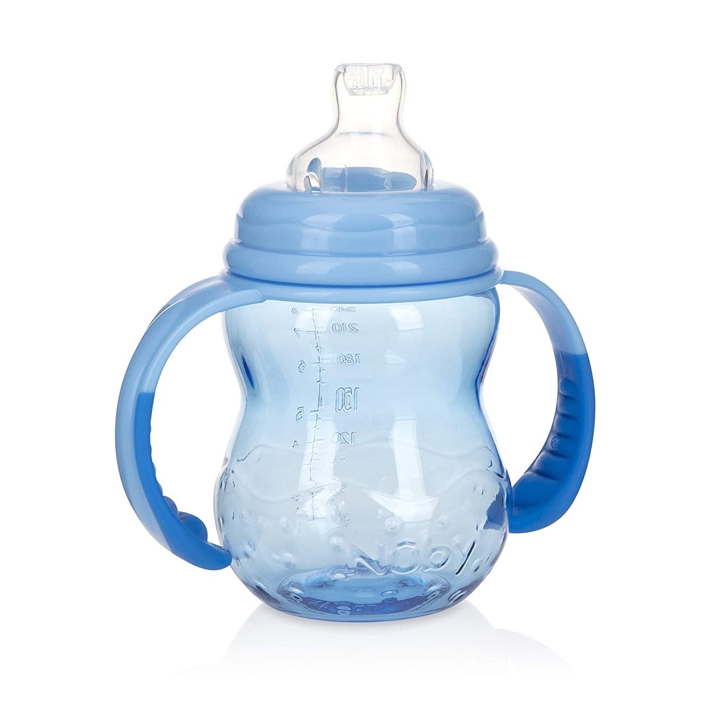 Nuby 3 Stage Tritan Wide Neck Grow with Me No-Spill Bottle to Cup, 8 Oz,