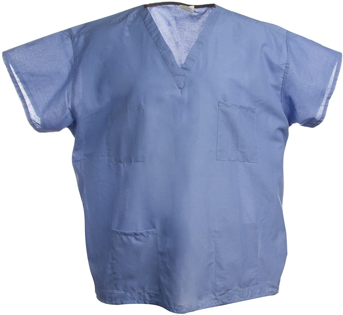 Encompass (5 Pack Blue Hospital Scrubs Tops Medical Nursing Surgical Unisex Medical Shirt for Men and Women, Large / X-Large