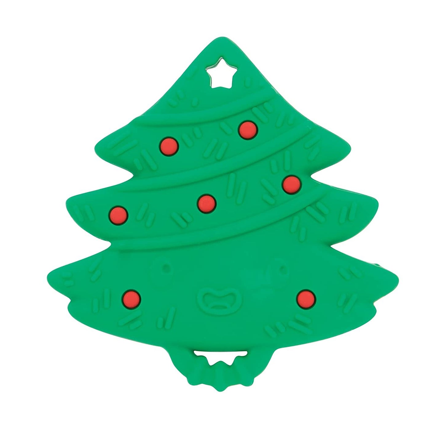 Nuby All Silicone Holiday Tree & Gingerbread Man Cookie Teether – 2 Pack, 3+ Months