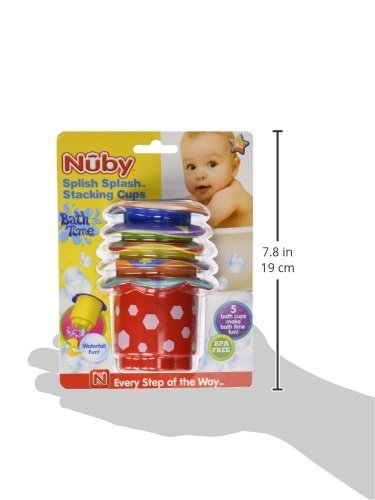 Nuby Splish Splash Bath Stacking Cups, 5 Pack