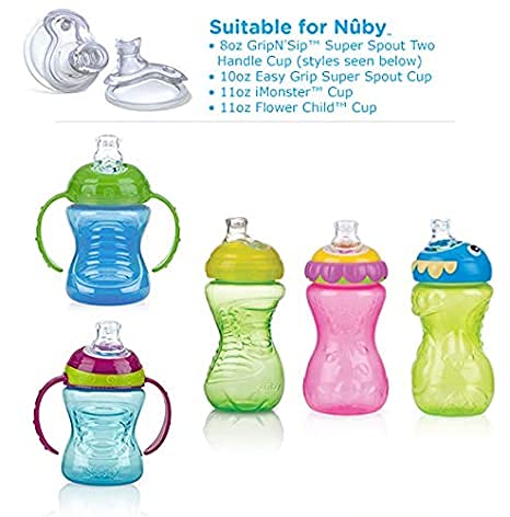 Nuby No Spill Replacement Spouts, 6+ Months