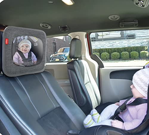 Shatterproof Rear Facing Backseat Baby Mirror, Grey