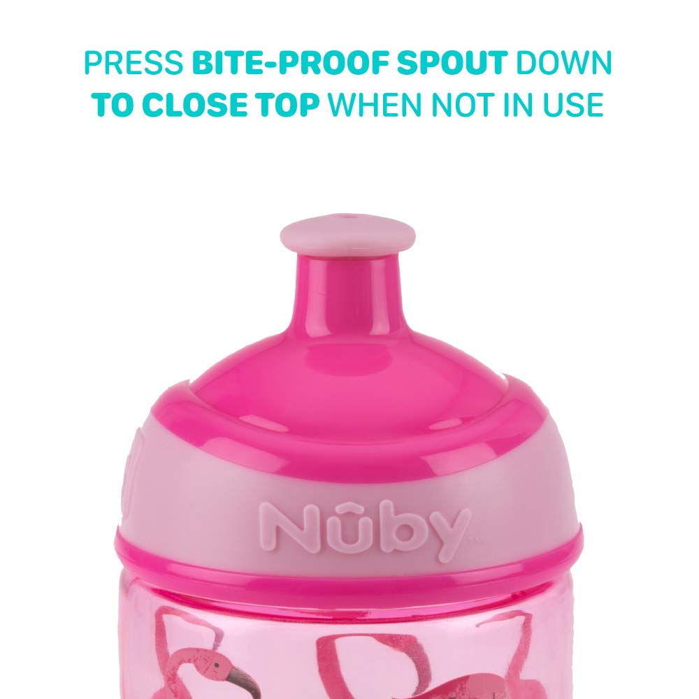Nuby Thirsty Kids Tritan Free Flow Pop Up Super Slurp Water Bottle