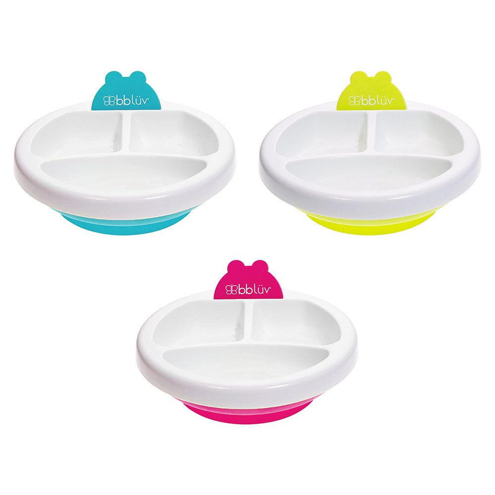 bblüv - Platö - Warming Feeding Plate - 3 Compartments with Suction Base for Baby to Toddler (Color) - BPA and Phthalate Free