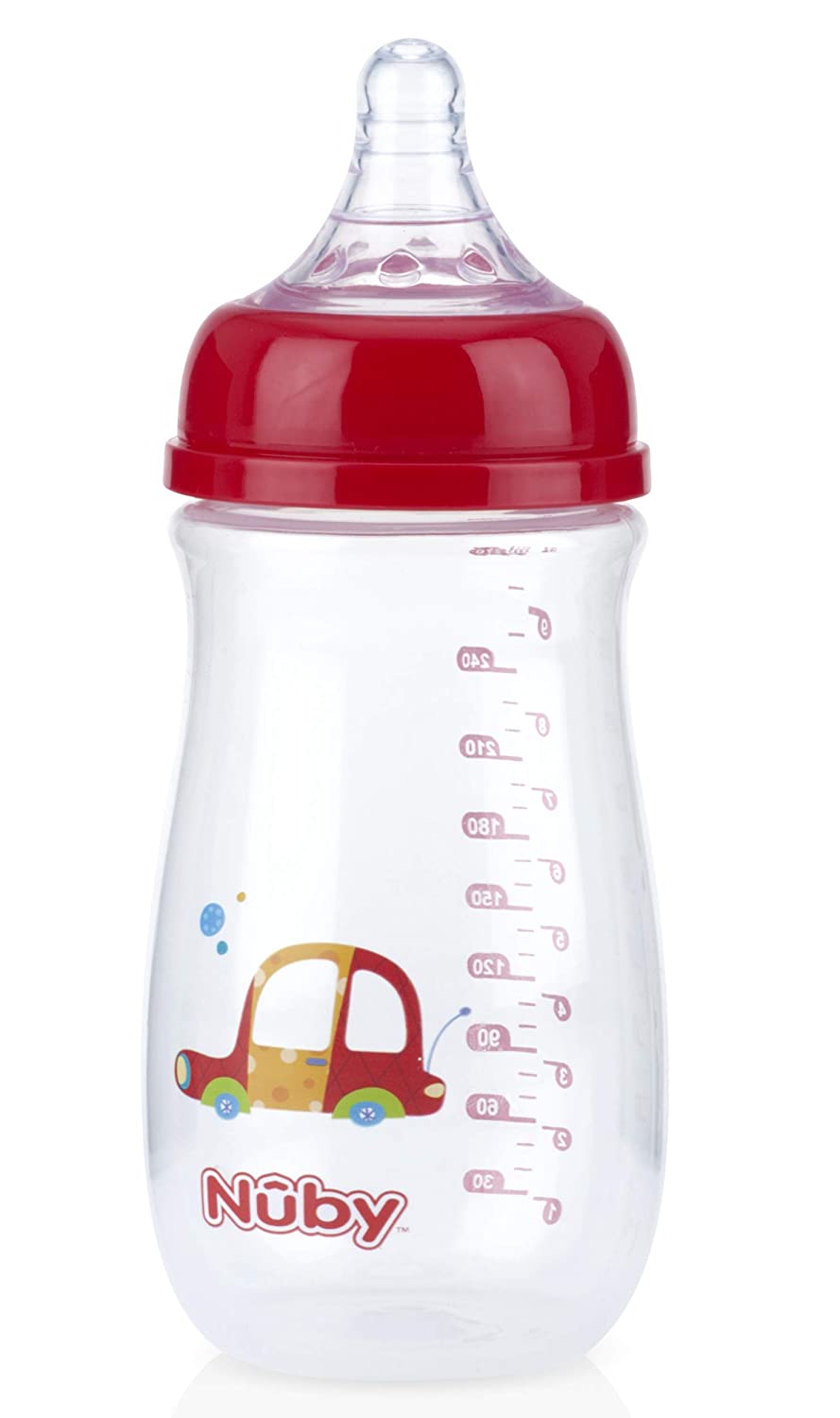 Nuby Tritan Wide Neck Non-Drip Bottles with Anti-Colic Air System: 9oz./ 270 Ml, 3 Pack, 0M+, Multi