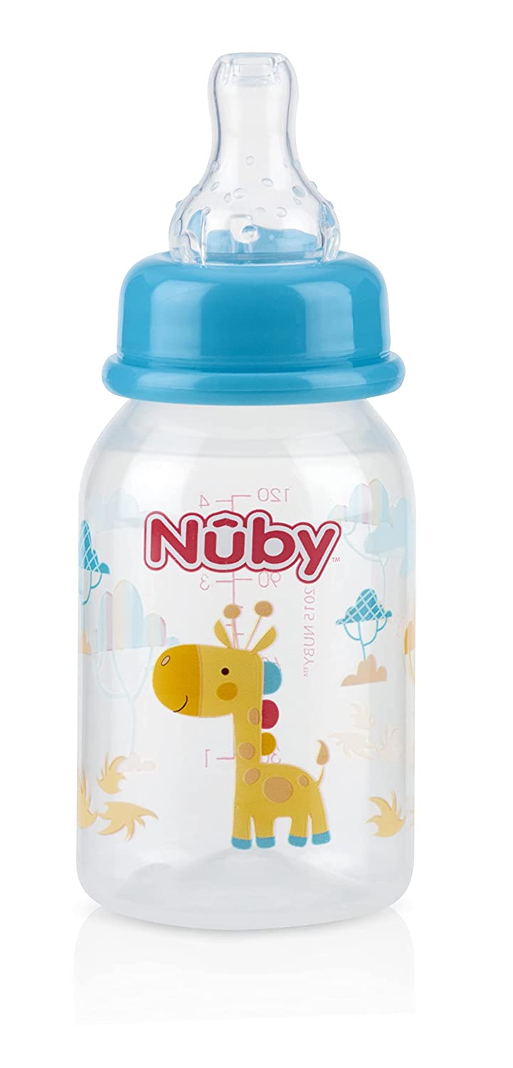 Nuby Clear Printed Bottle with Silicone Nipple