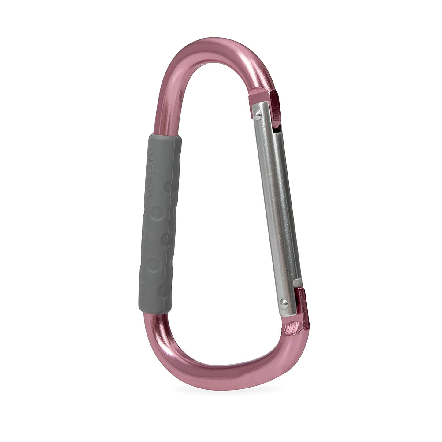 Nuby Large Handy Hook Carabiner Stroller Clip with Textured Soft Grip: Rose Gold