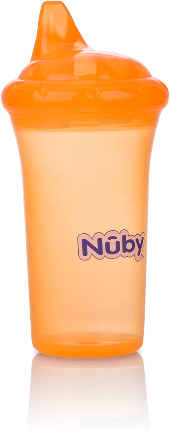 Nuby No Spill Cup With Reversible Valve, 9 Ounce, Purple