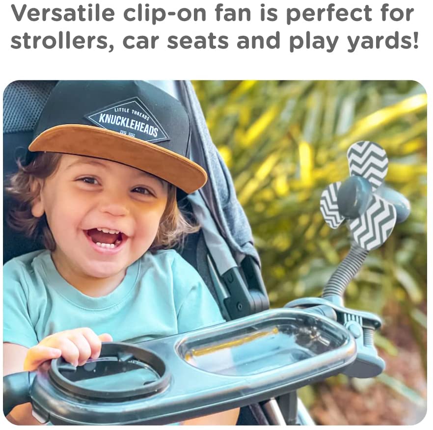 Nuby Cool Baby Stroller Clip-On Fan in Grey