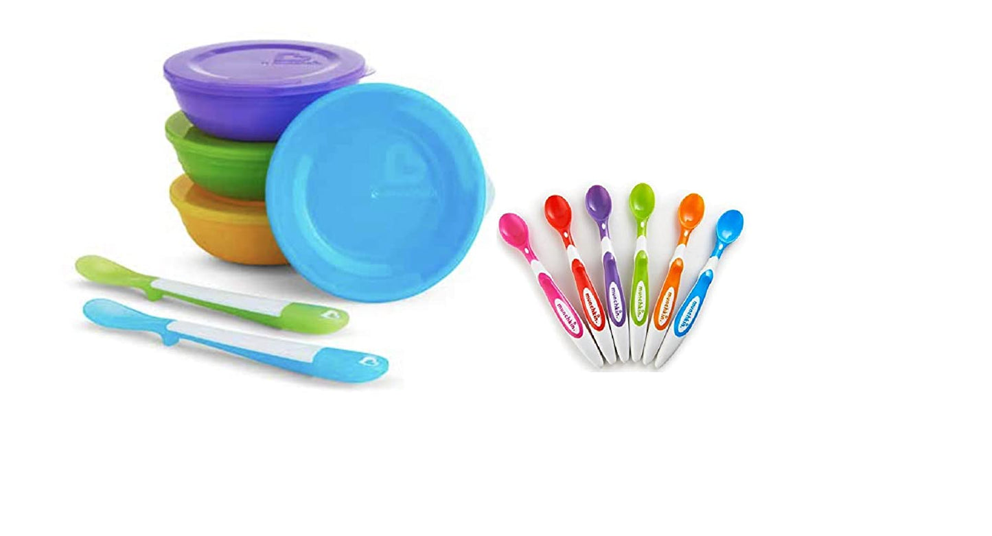 Munchkin 6-Pack Soft-Tip Infant Spoons with Multi Bowl Set