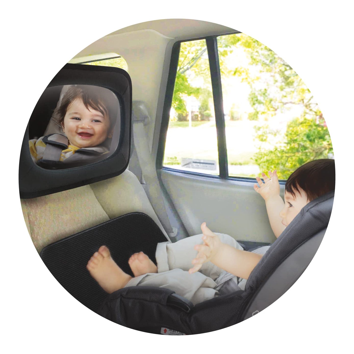 Shatterproof Rear Facing Backseat Baby Mirror, Black