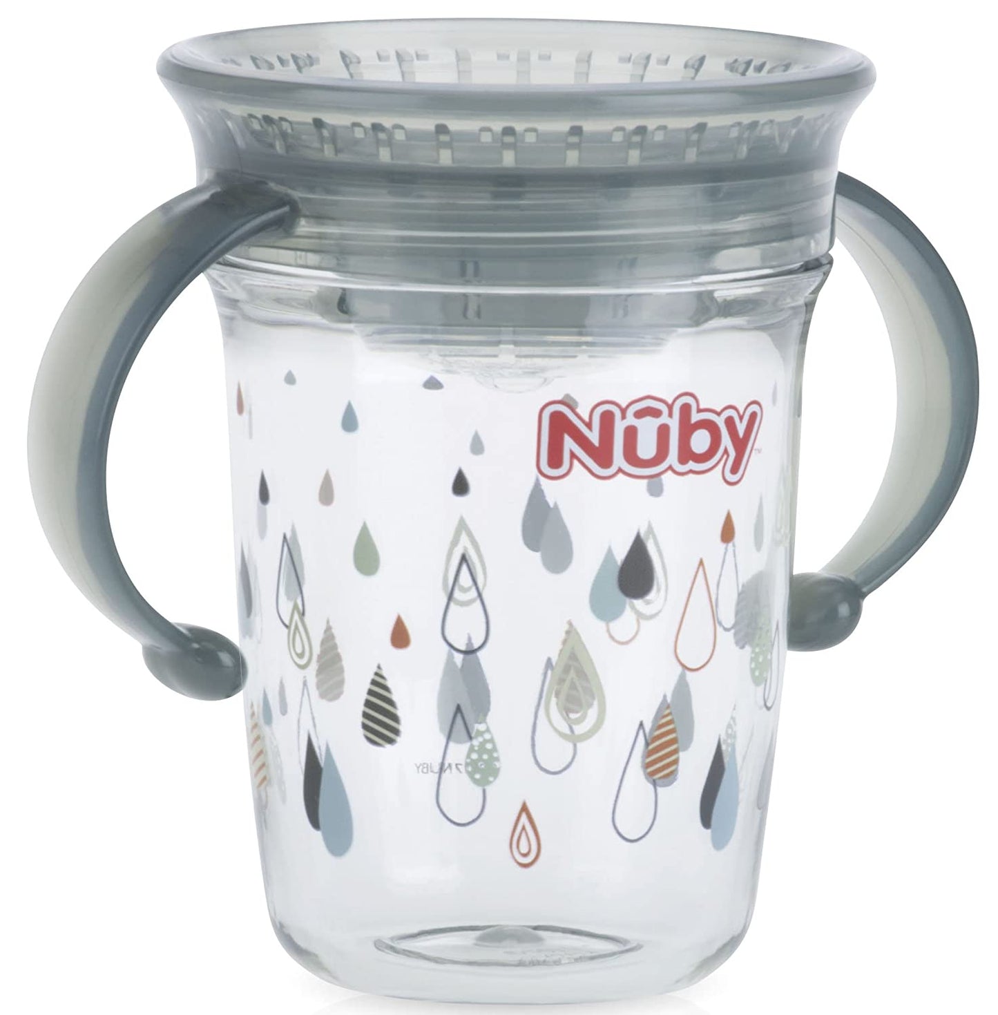 Nuby Tritan No Spill 2 Handle 360 Degree Printed Wonder Cup, Prints May Vary, 1pk