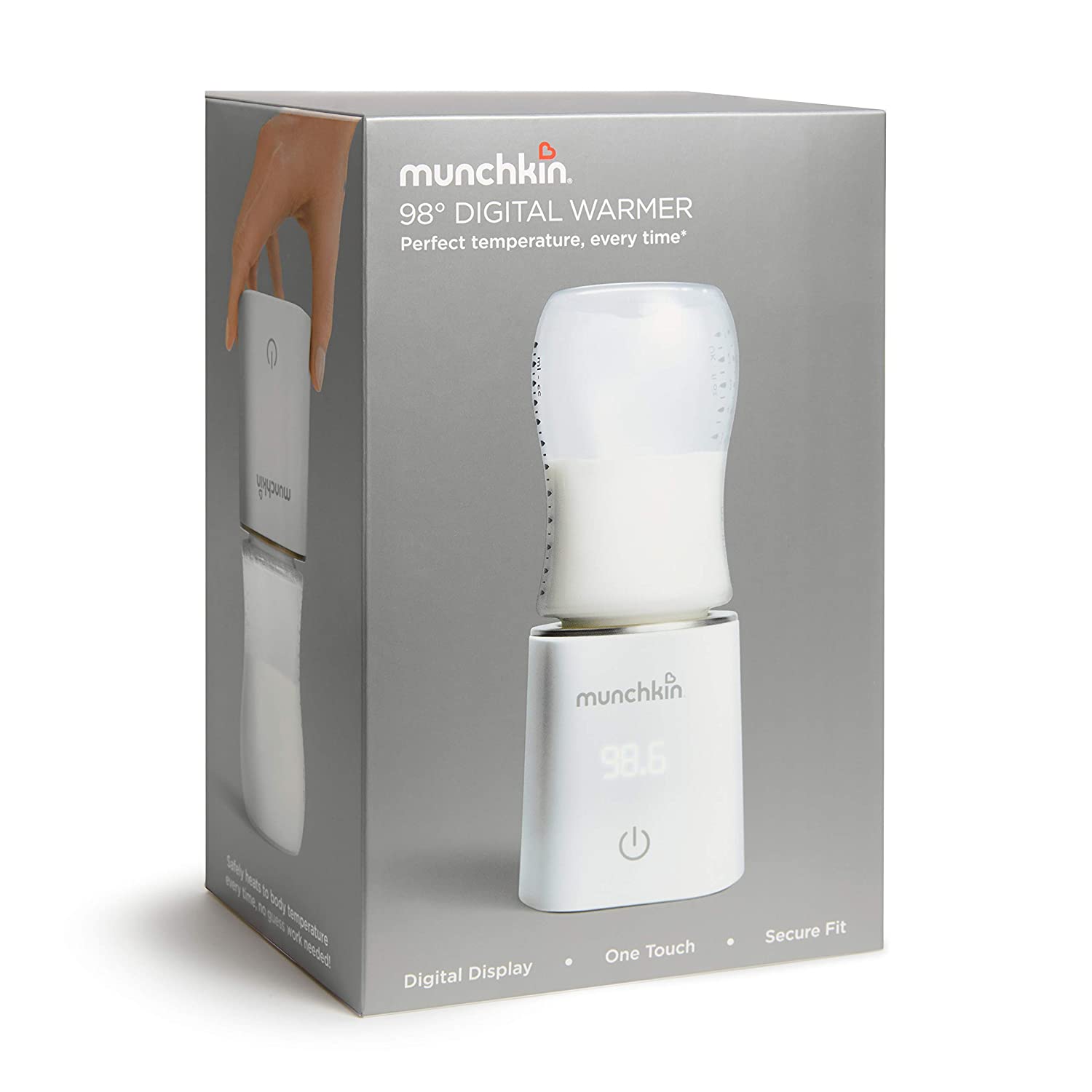 Munchkin 98° Digital Bottle Warmer and Adapter for Playtex