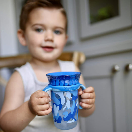 Luv N Care/NUBY Nuby 360 Edge 2 Stage Drinking Rim Cup with Removable Handles & hygienic Cover: 10 Oz/ 300 Ml