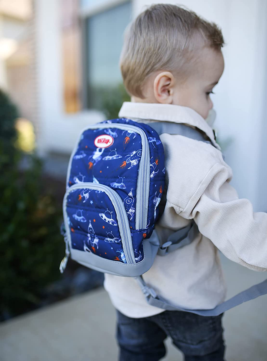 Nuby Baby Boys' Quilted Harness Rocket Ship Backpack
