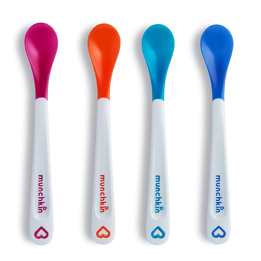 Munchkin White Hot Infant Safety Spoons, 4 Count , 0.39x0.79x6.5 Inch (Pack of 4)