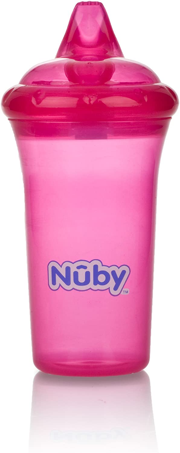 Nuby No Spill Cup With Reversible Valve, 9 Ounce, Purple